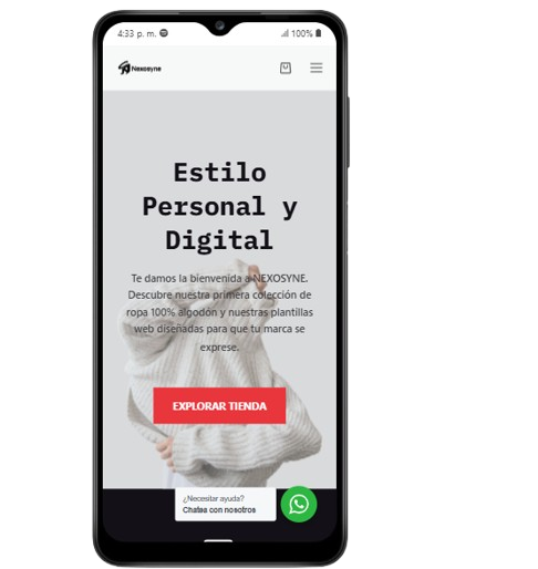 Aplicación Nexosyne en un celular