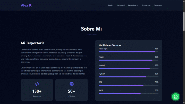 imagen 2 Portafolio Web Profesional - Plantilla HTML + Documentación Completa