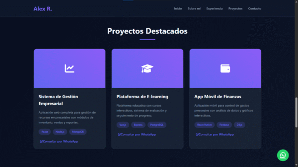 imagen 4 Portafolio Web Profesional - Plantilla HTML + Documentación Completa