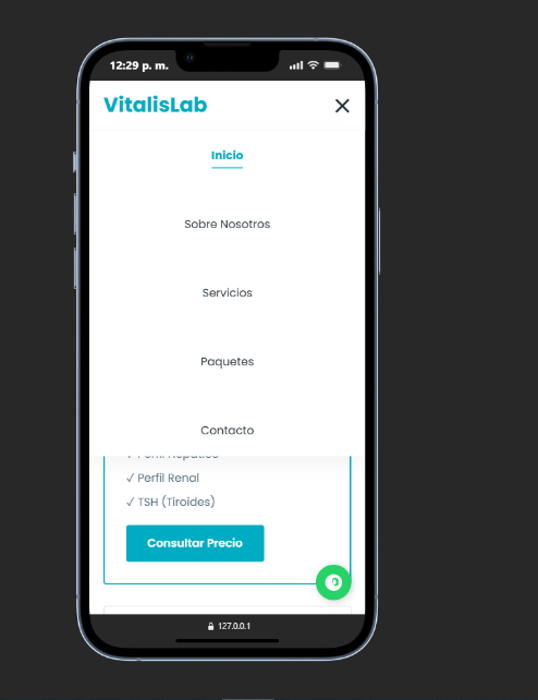 Plantilla Web Laboratorio Clínico : Paquetes y Horarios (HTML/CSS Adaptable)