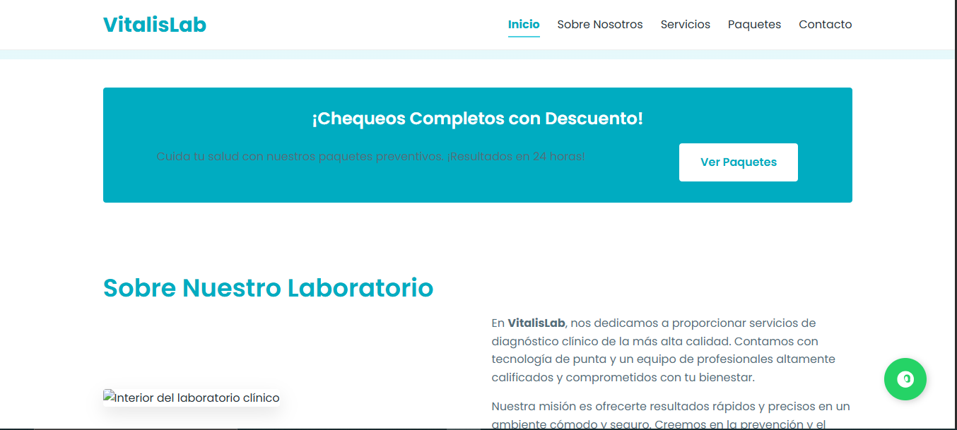 4 Plantilla Web Laboratorio Clínico : Paquetes y Horarios (HTML/CSS Adaptable)