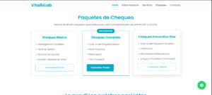 4 Plantilla Web Laboratorio Clínico : Paquetes y Horarios (HTML/CSS Adaptable)