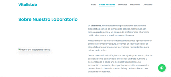 Plantilla Web Laboratorio Clínico : Paquetes y Horarios (HTML/CSS Adaptable)